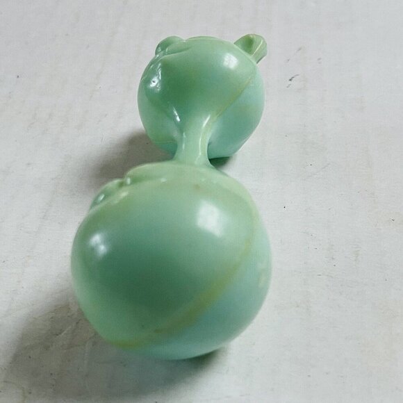 Vintage Hard Plastic Celluloid Monkey Baby Rattle Toy Green Infant - Picture 3 of 5